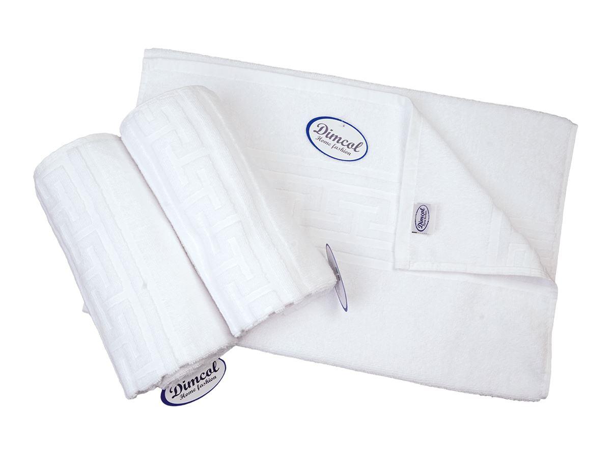 Ξενοδοχειακή Πετσέτα 500 gr/m² Jacquard Μαίανδρος 70X140 Λευκό 100% Cotton