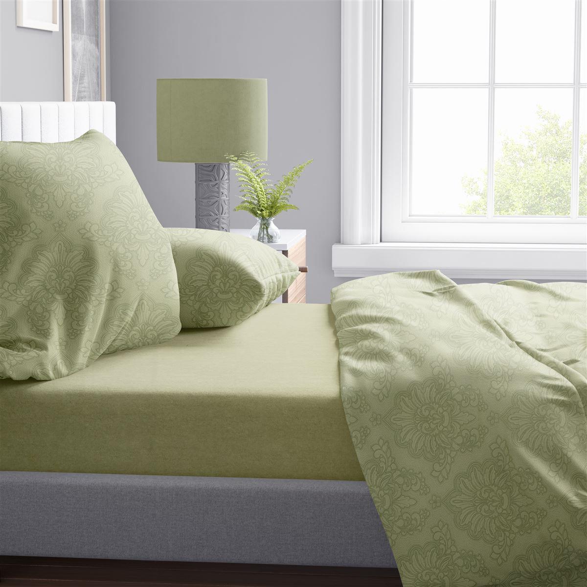 Πάπλωμα Εμπριμέ Άρτεμις 704 220X240 Light Olive 100% Cotton