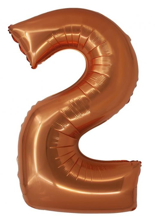 Number Copper Copper Number 2 Foil Μπαλόνι 76 cm
