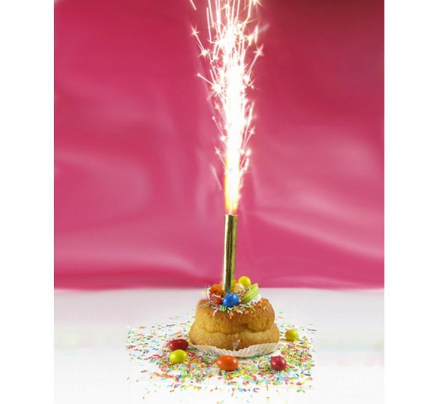 Alternative view of Happy Birthday Πολύχρωμα πυροτεχνήματα για τούρτα 18 εκ. 4 τεμάχια