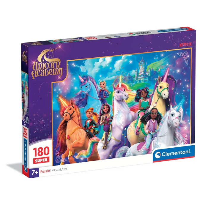 Unikornis Akadémia Rainbow Valley 180 κομμάτια Clementoni puzzle