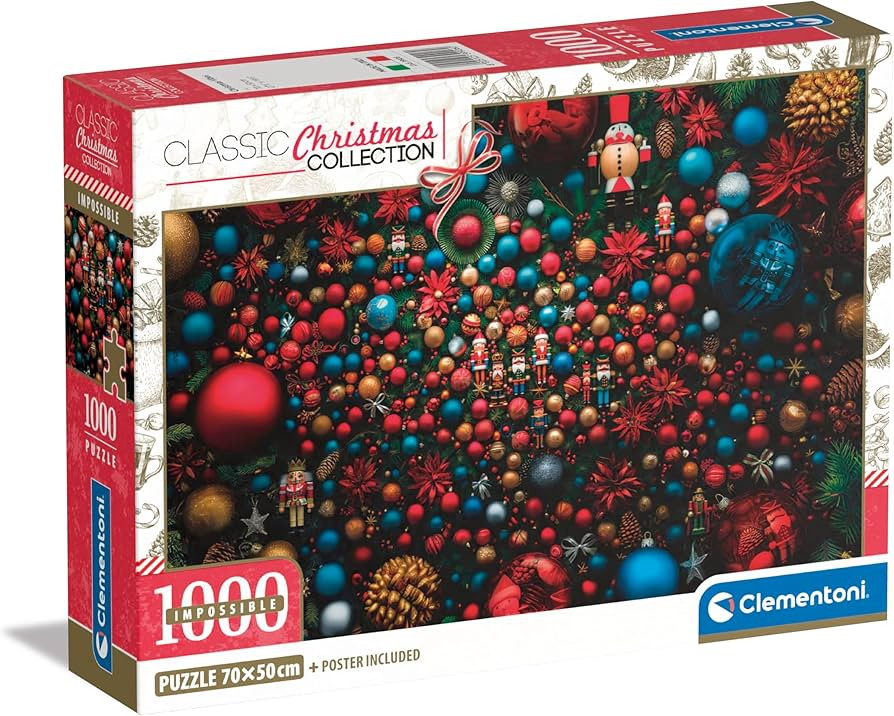 Christmas Impossible 1000 Τεμάχια Puzzle Συμπαγούς Σχεδιασμού Clementoni