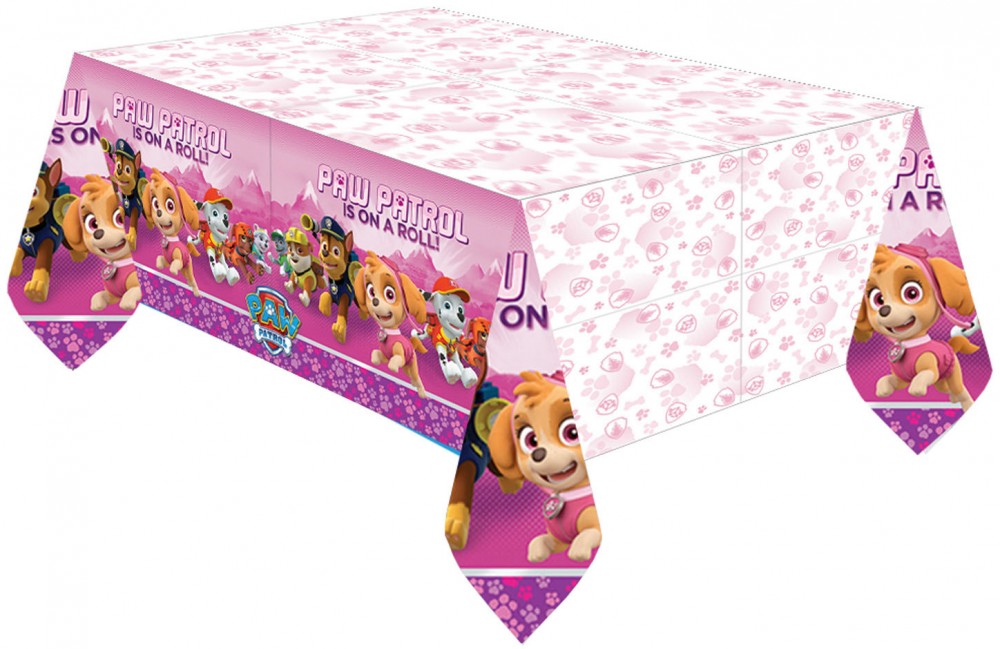 Paw Patrol Pink πλαστικό τραπεζομάντιλο 137x243 cm
