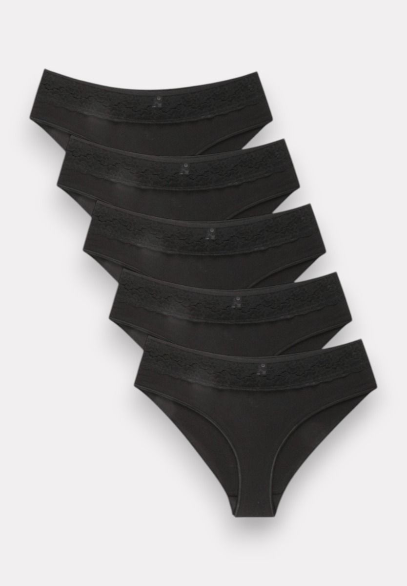 Σλιπ γυναικεία Modal Super Soft Sexen Μαύρο Pack 10 Τεμαχίων