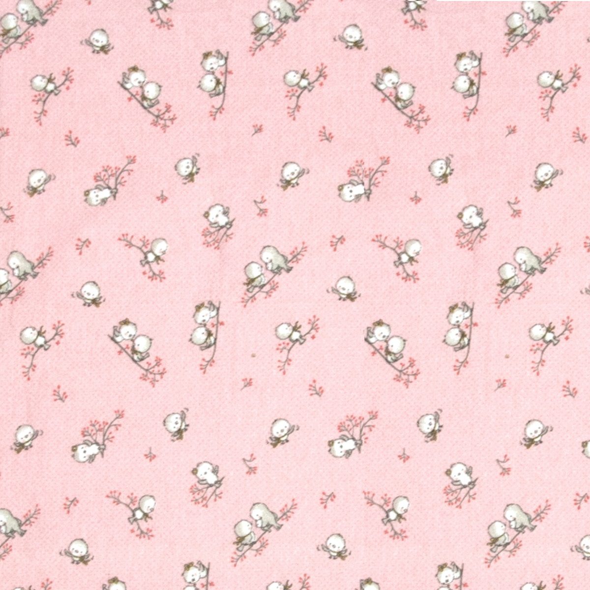ΠΑΝΑ ΦΑΝΕΛΑ bebe Birds 15 80X80 Pink Flannel cotton 100%