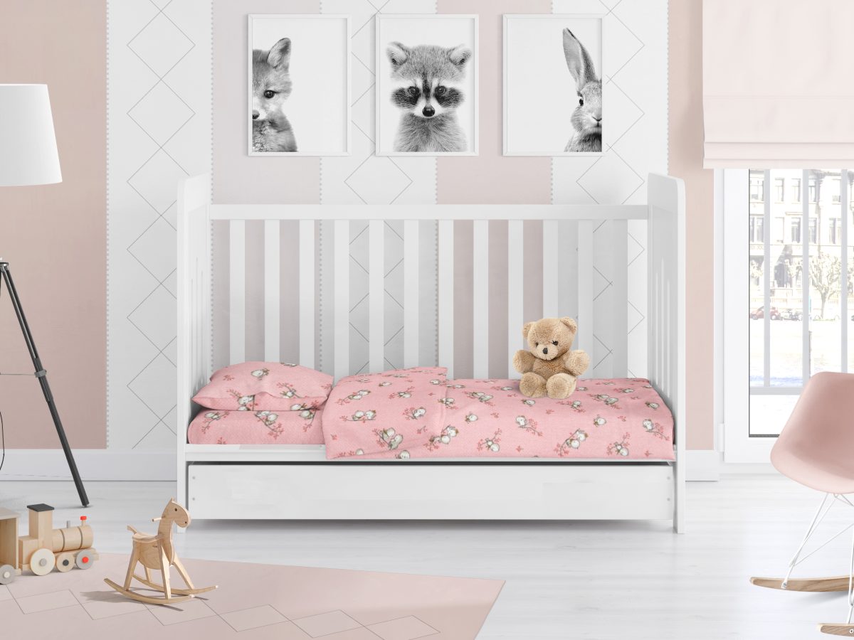 ΣΕΝΤΟΝΙΑ ΕΜΠΡΙΜΕ ΣΕΤ 3 τεμ bebe Birds 15 120X160 Pink Flannel cotton 100%
