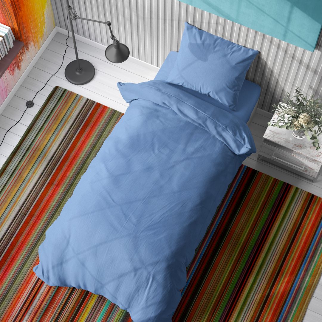 ΠΑΠΛΩΜΑΤΟΘΗΚΗ Solid 498 160X240 Sky blue Cotton 100%