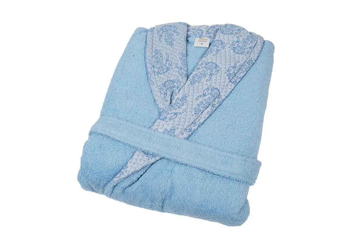 ΜΠΟΥΡΝΟΥΖΙ Cotton 100% XL με γιακά Ζακάρ φάσα 450 gsm 01 Sky blue