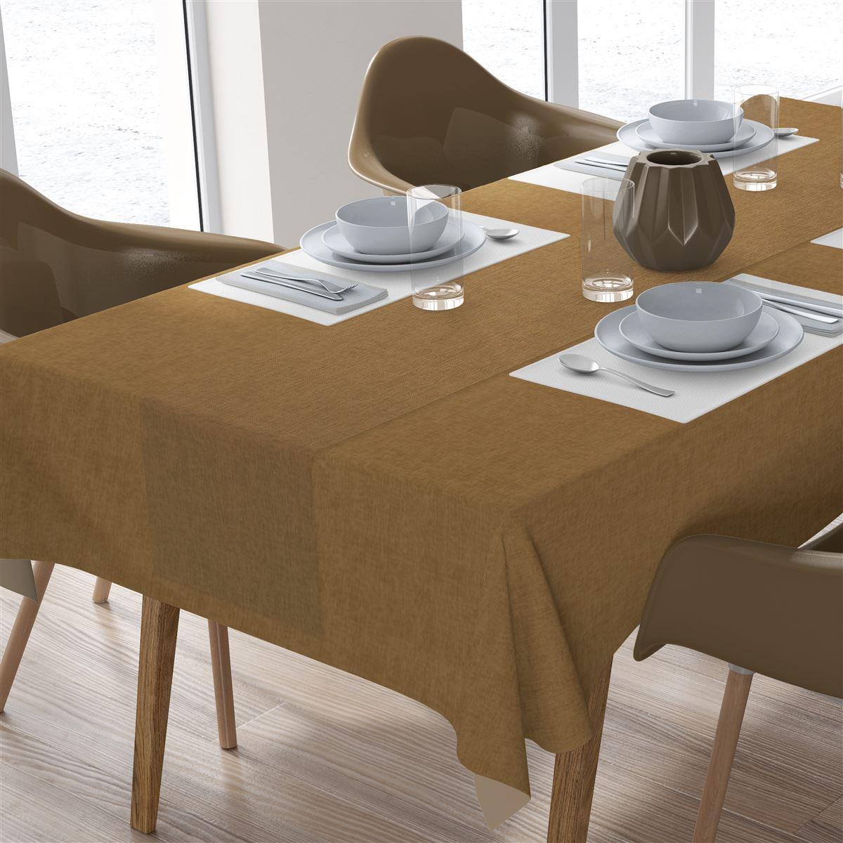 ΑΛΕΚΙΑΣΤΟ ΣΕΤ 2 τεμ (ΤΡΑΠ/ΛΟ 140X220/ΤΡΑΒΕΡΣΑ 40X220) Panama Mustard Cott/Pol 70/30