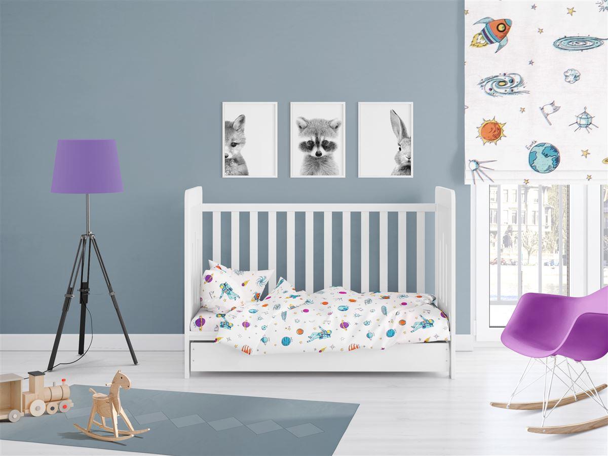 ΣΕΝΤΟΝΙΑ ΕΜΠΡΙΜΕ ΣΕΤ 3 τεμ bebe Space 188 120X160 White Cotton 100%