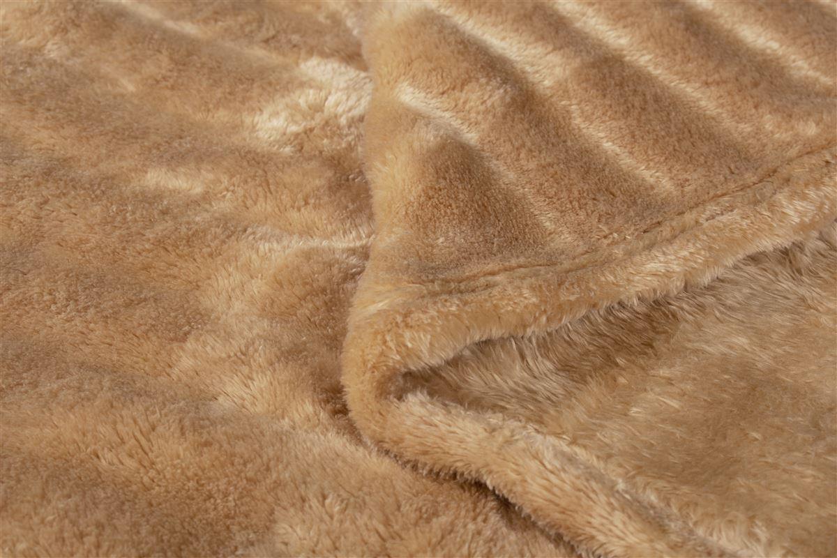 ΚΟΥΒΕΡΤΑ Coral Fleece Ριγέ 220X240 300gsm 12 Beige 100% Polyester