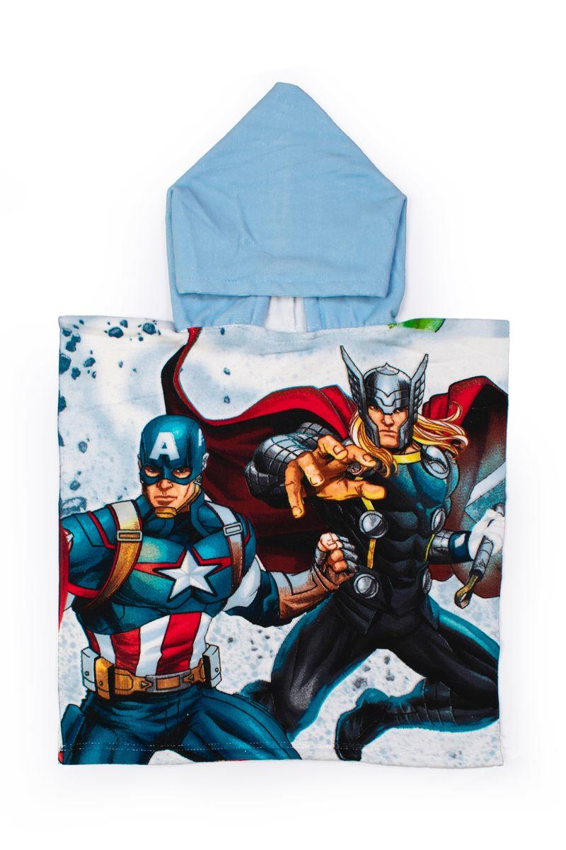 Πόντσο Θαλάσσης Quick Dry Marvel Avengers 40 50X100 Ice Blue 100% Microfiber