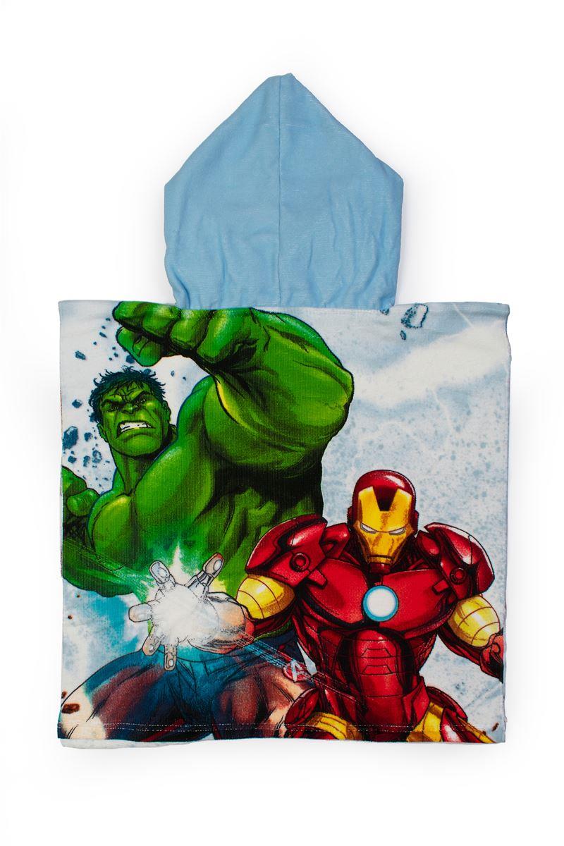 Πόντσο Θαλάσσης Quick Dry Marvel Avengers 40 50X100 Ice Blue 100% Microfiber