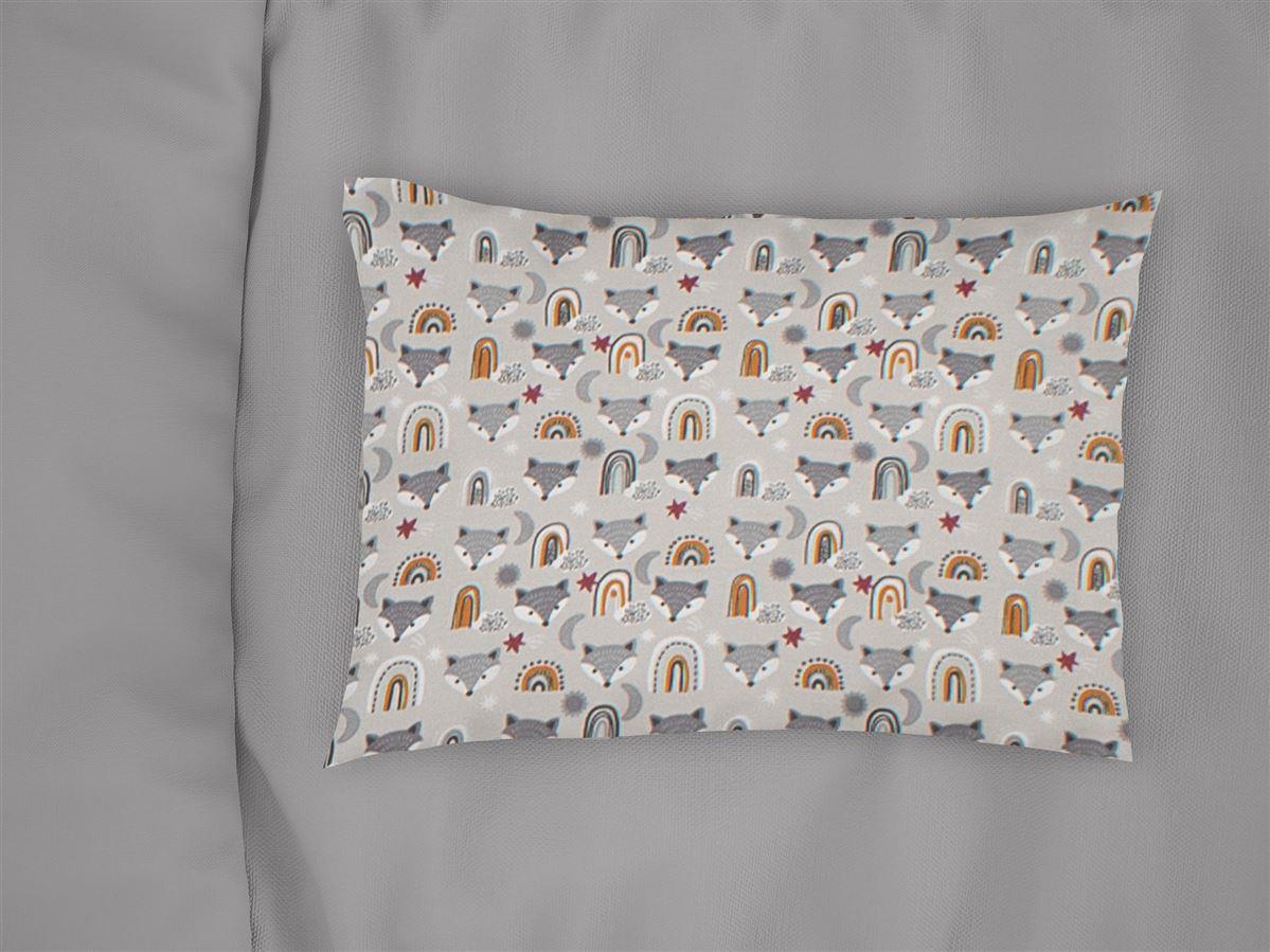 Μαξιλαροθήκη Εμπριμέ kids Fox 527 50X70 Grey 100% Cotton