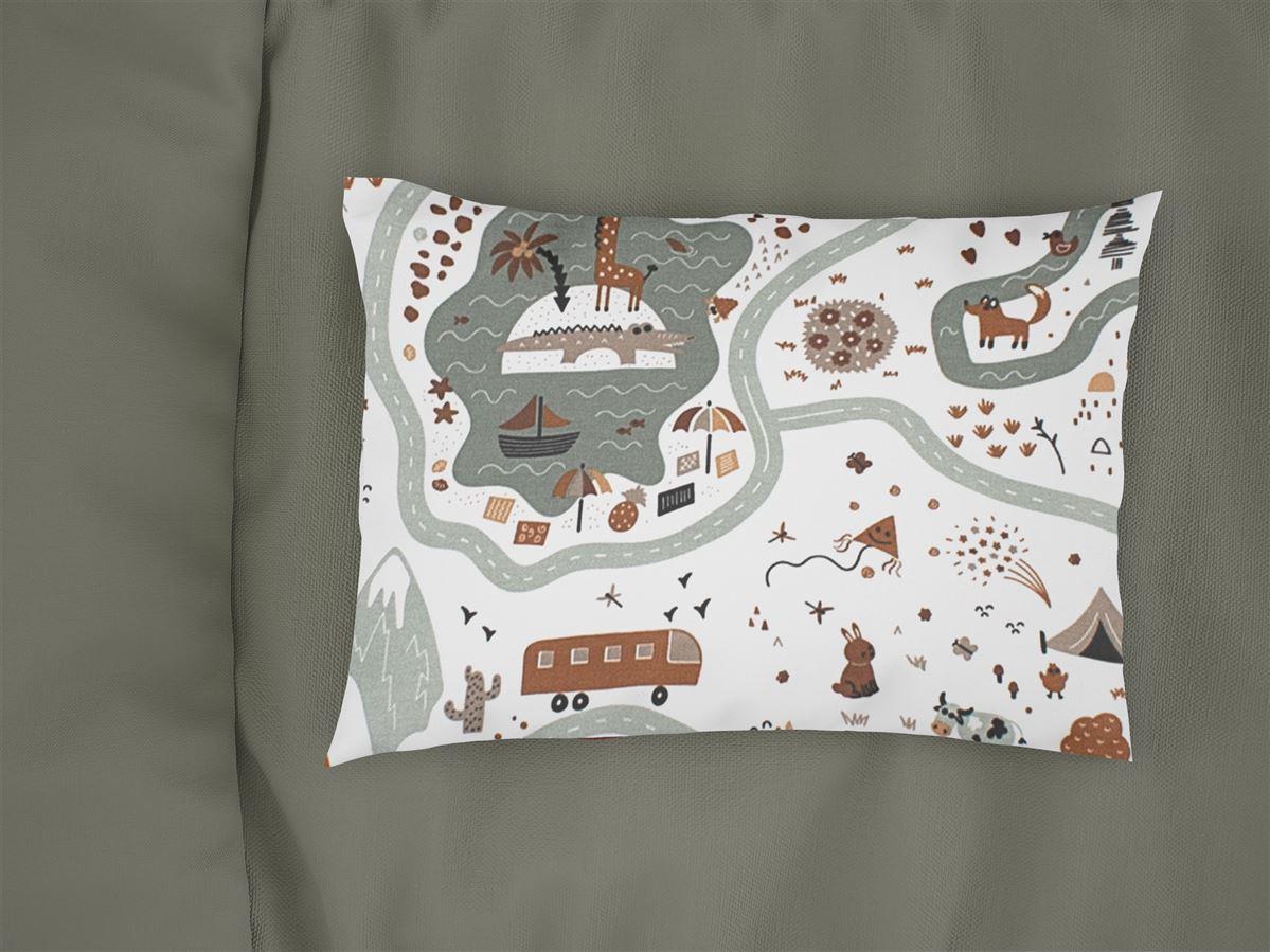 Μαξιλαροθήκη Εμπριμέ kids Countryside 580 50X70 White-Mint 100% Cotton