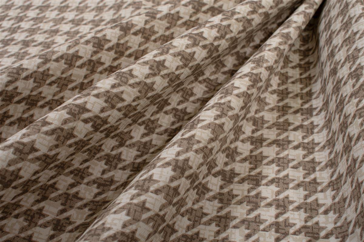 Αλέκιαστο Σετ 2 τεμ Τραπεζομάντηλο Houndstooth 473 140X140 & Τραβέρσα 40X140 Beige 70/30 Cott/Pol