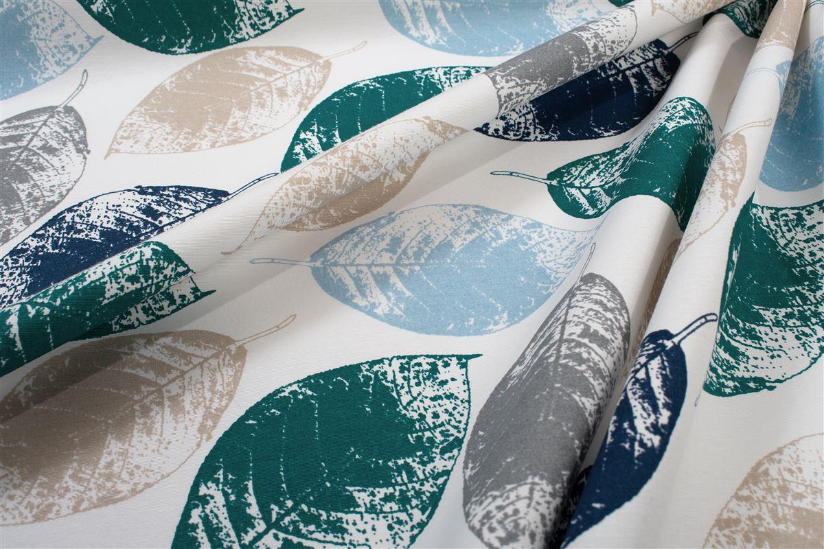 Αλέκιαστο Σετ 2 τεμ Τραπεζομάντηλο Leaves 466 140X140 & Τραβέρσα 40X140 Petrol 70/30 Cott/Pol