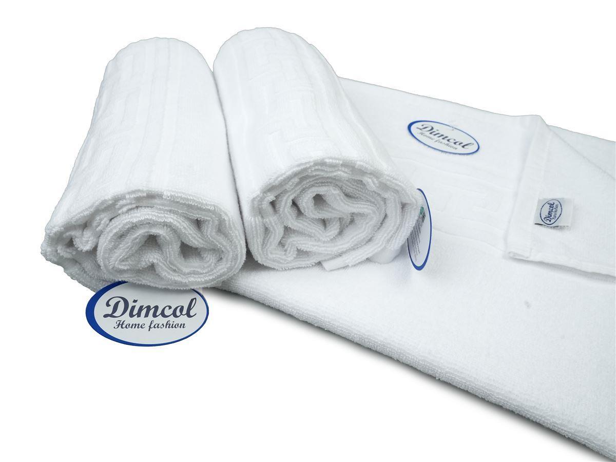 Ξενοδοχειακή Πετσέτα 500 gr/m² Jacquard Μαίανδρος 70X140 Λευκό 100% Cotton