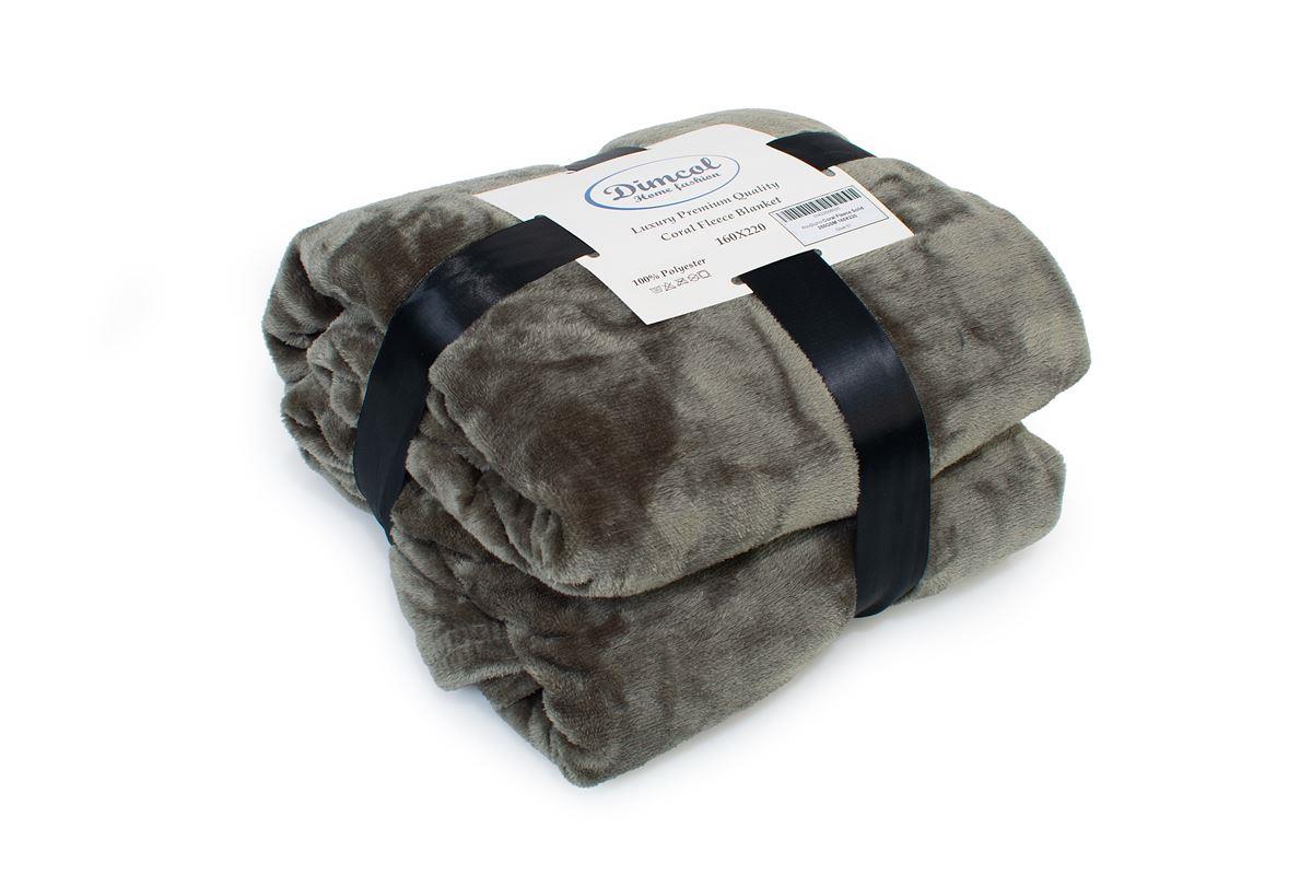 Κουβέρτα Coral Fleece Solid 07 220X240 Olive 100% Polyester