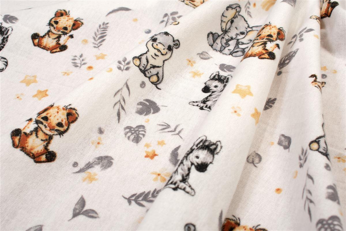 Σεντονάκι Λίκνου bebe Savanna 36 80X110 White-Grey 100% Cotton Flannel