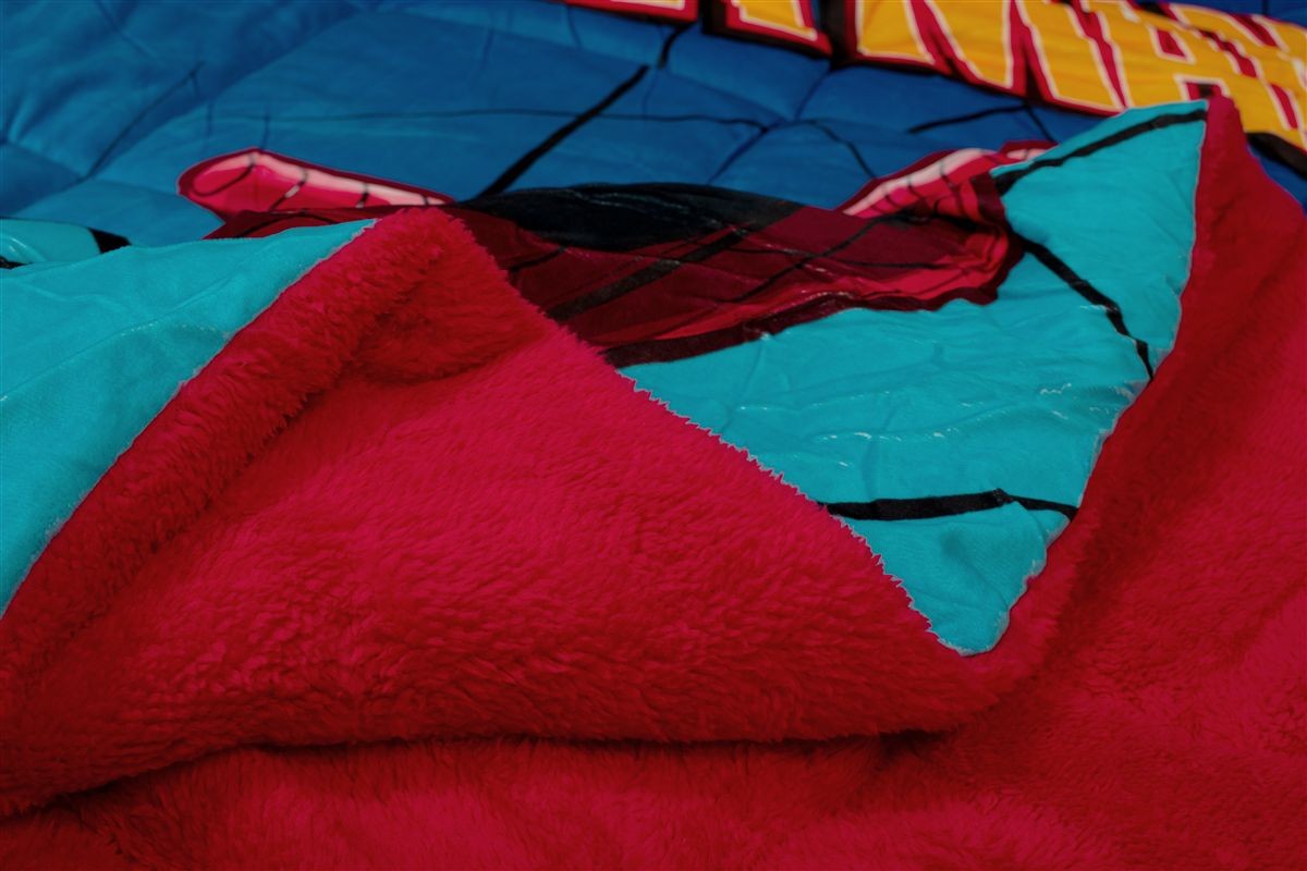 Κουβερτοπάπλωμα Flannel-Sherpa Marvel Spider-Man 13 160X250 Turquoise-Blue 100% Polyester