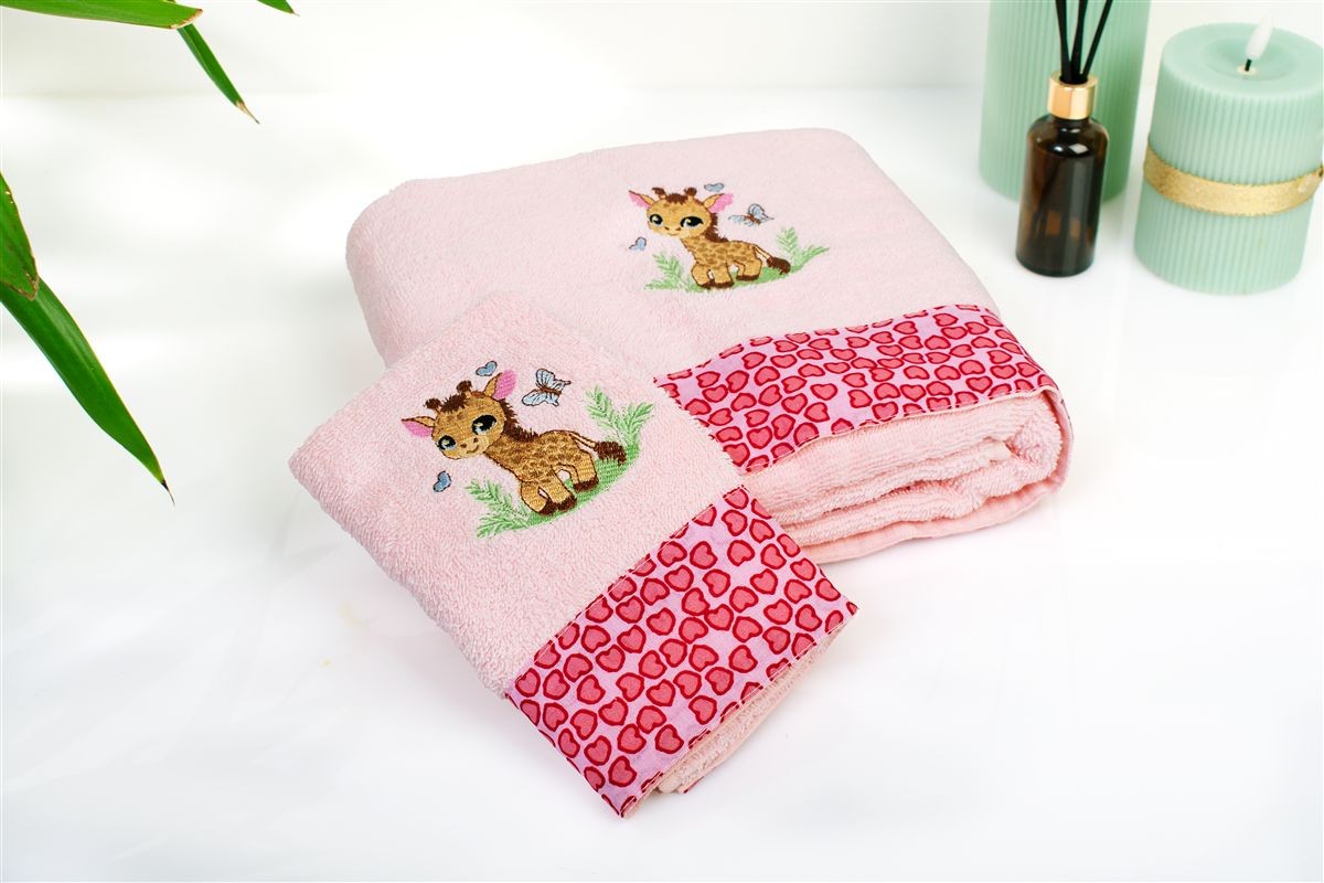 Πετσέτα Με Κέντημα Σετ 2 τεμ bebe Giraffe 171 30X50