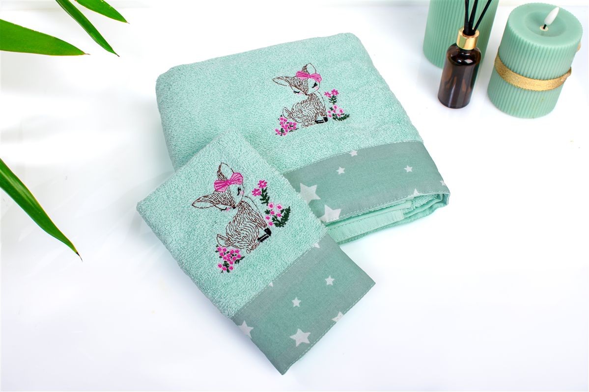 Πετσέτα Με Κέντημα Σετ 2 τεμ bebe Deer 199 30X50