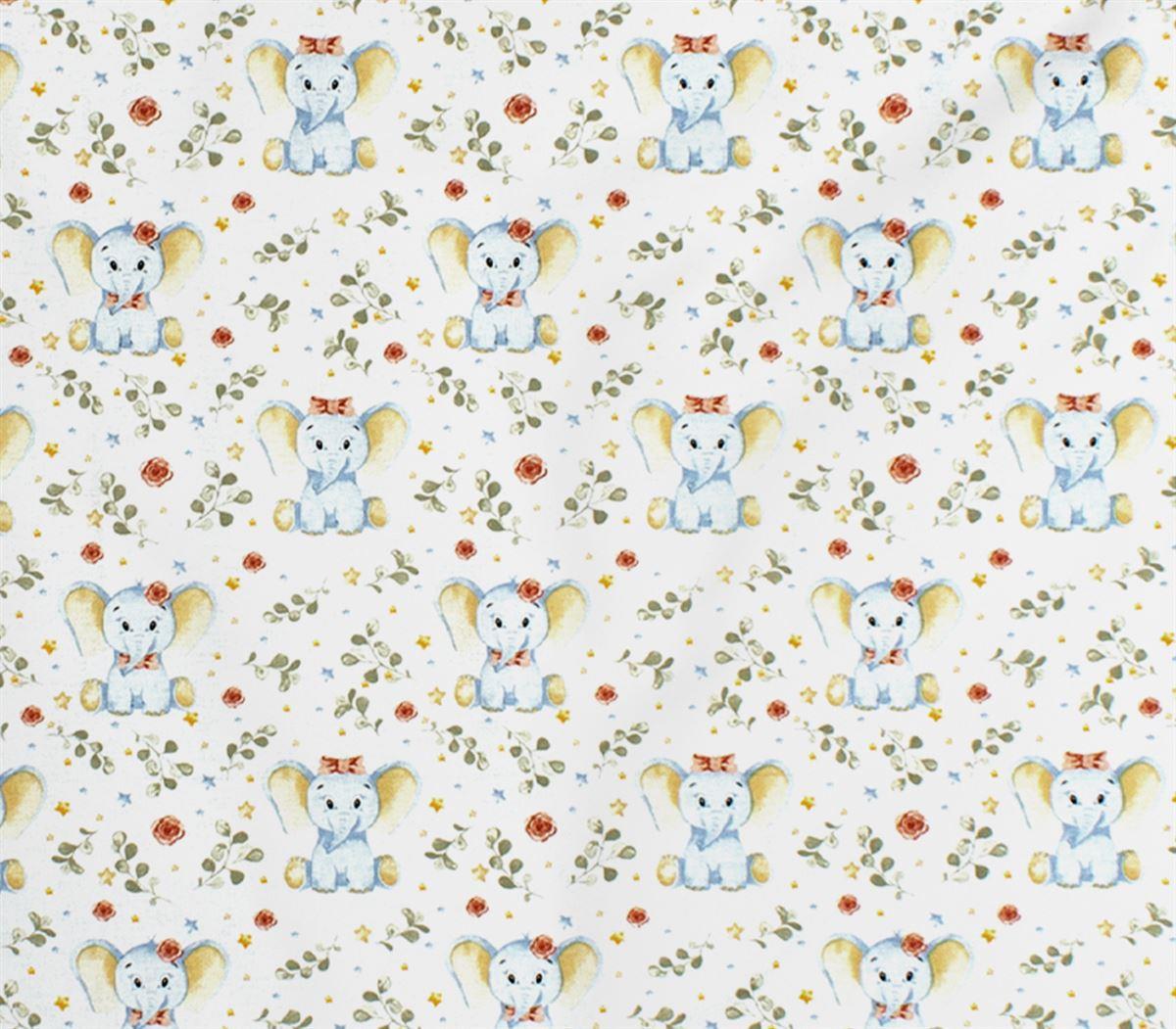 ΠΑΝΑ ΧΑΣΕΣ bebe Elephant 175 80X80 White-Blue Cotton 100%