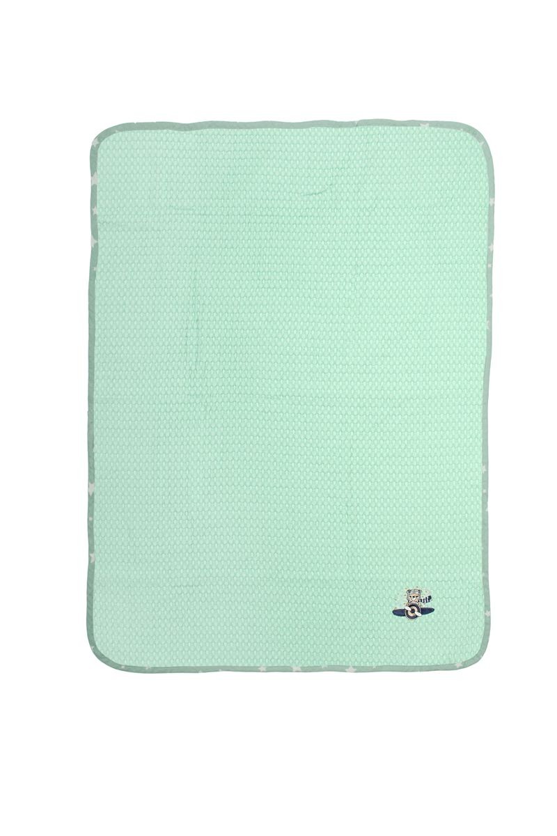 Κουβέρτα Πικέ Με Κέντημα bebe Aviator 186 80X110 Mint 100% Cotton