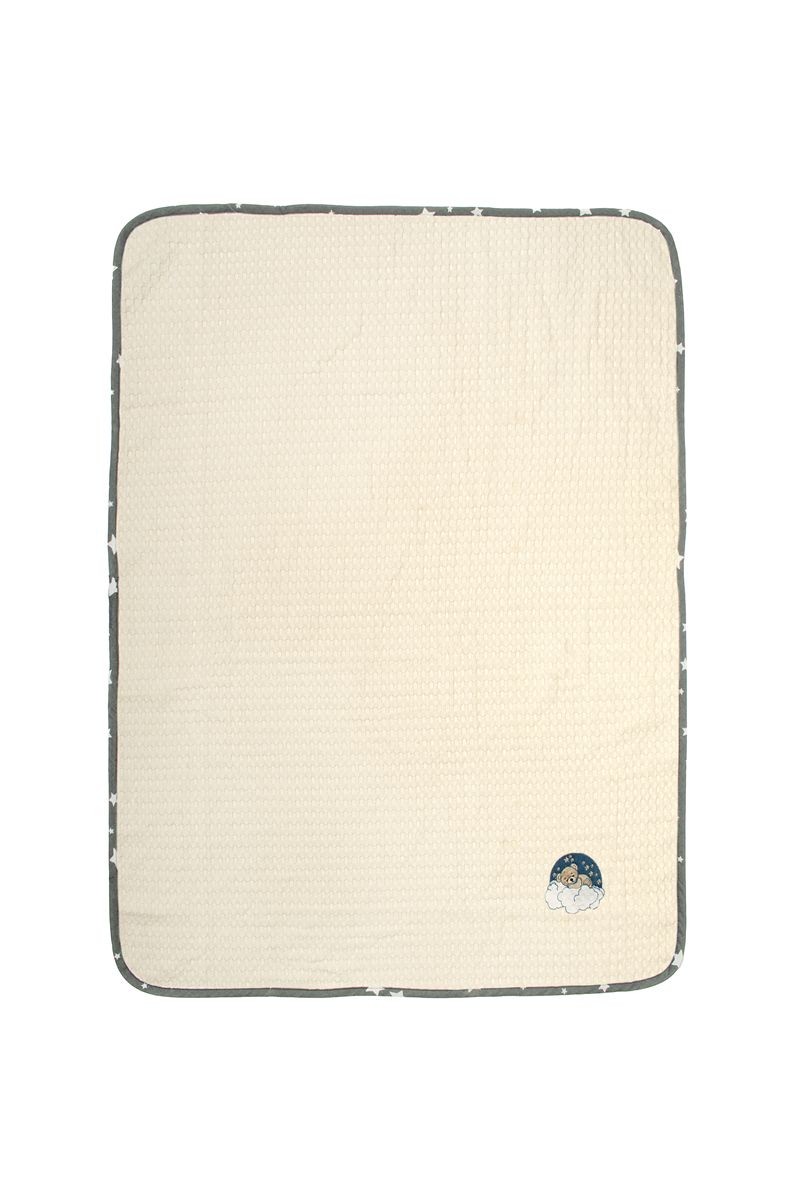 Κουβέρτα Πικέ Με Κέντημα bebe Cloudy Bear 177 100X160 Ecru-Grey 100% Cotton