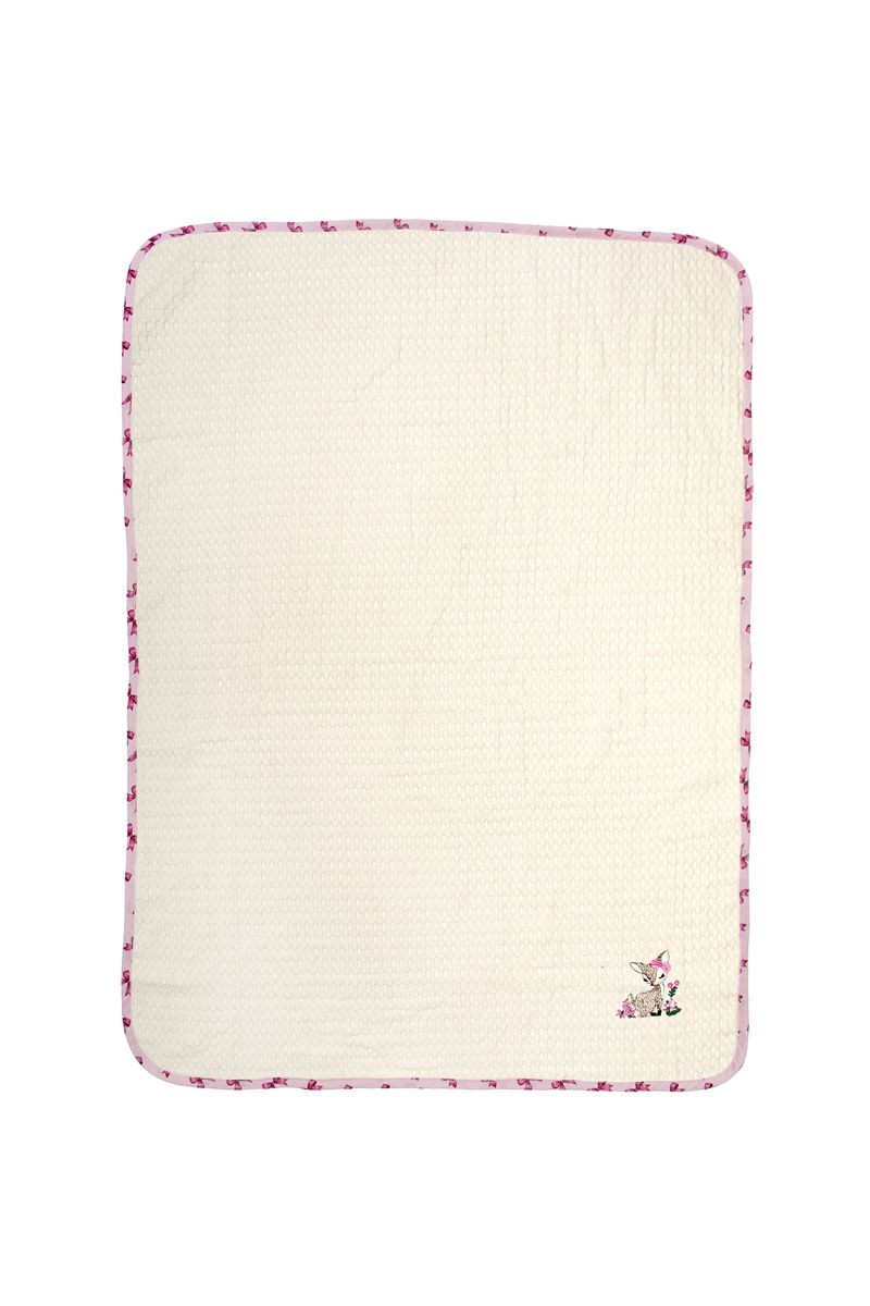 Κουβέρτα Πικέ Με Κέντημα bebe Deer 198 100X160 Ecru-Pink 100% Cotton