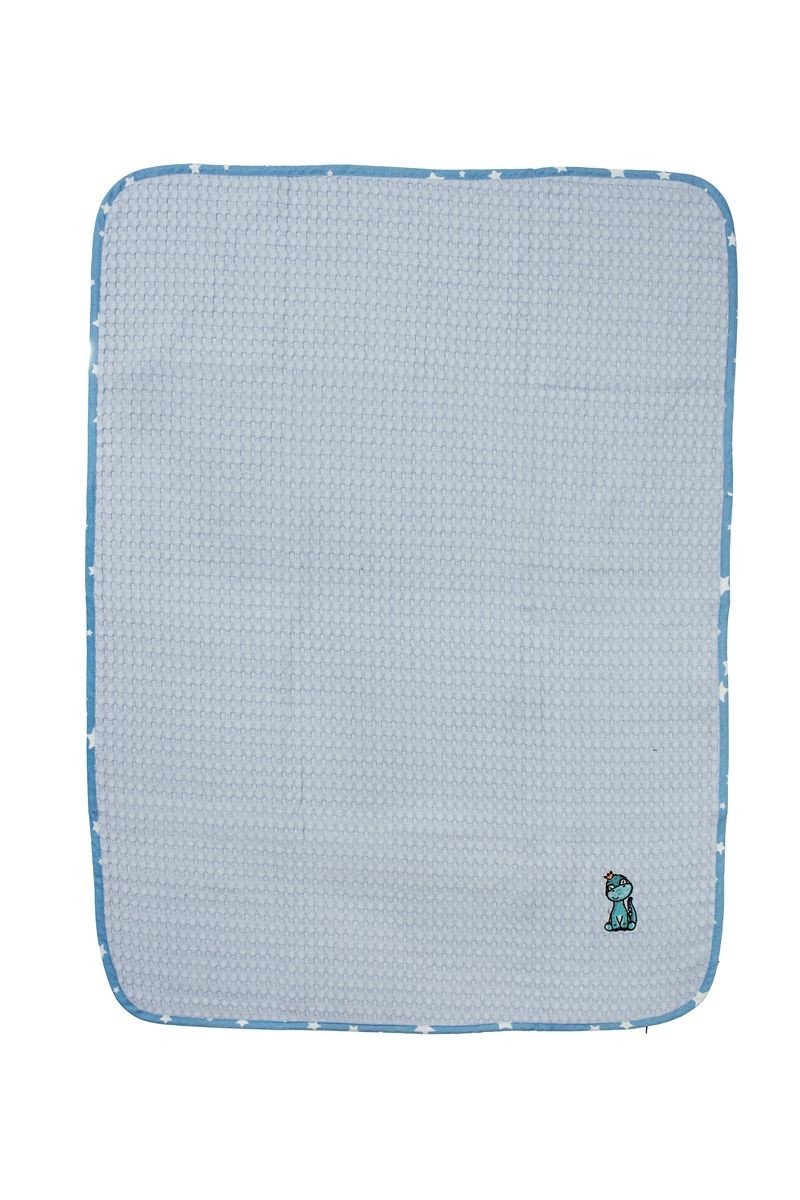 Κουβέρτα Πικέ Με Κέντημα bebe Dinosaur 179 80X110 Sky Blue 100% Cotton
