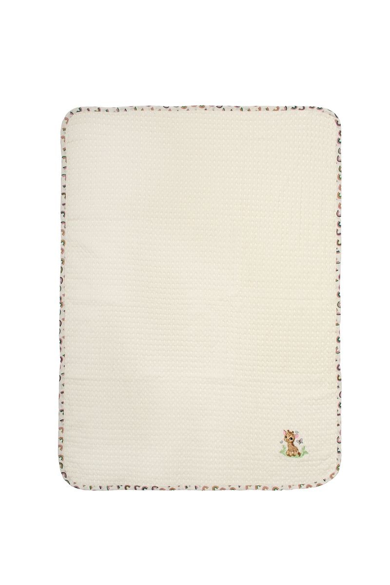 Κουβέρτα Πικέ Με Κέντημα bebe Giraffe 173 100X160 Ecru-Multi 100% Cotton