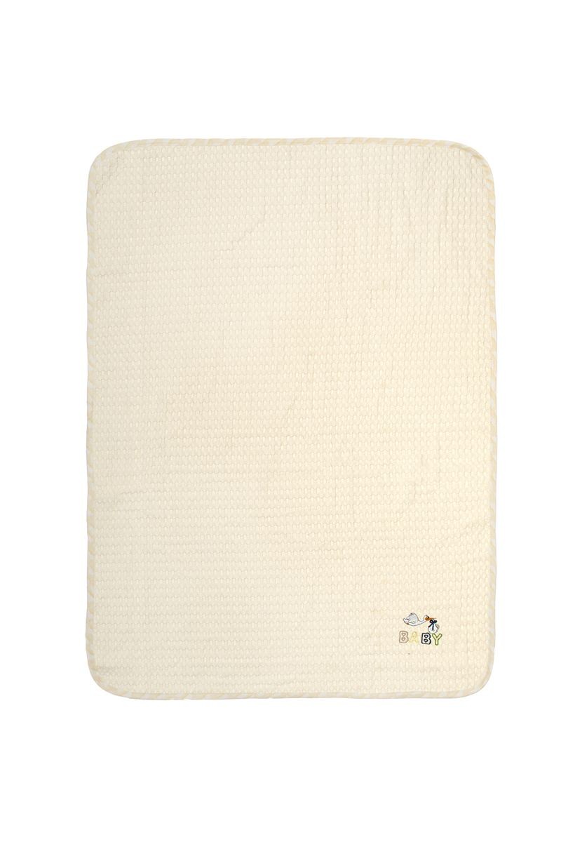 Κουβέρτα Πικέ Με Κέντημα bebe Stork 194 100X160 Ecru-Yellow 100% Cotton