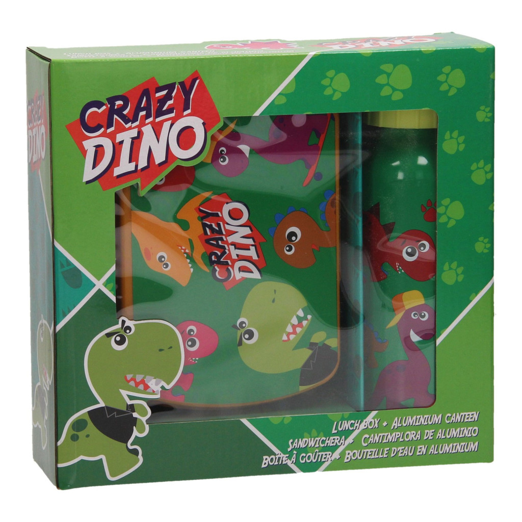Dinosaur Crazy Σετ Δοχείο Φαγητού & Παγούρι Αλουμινίου