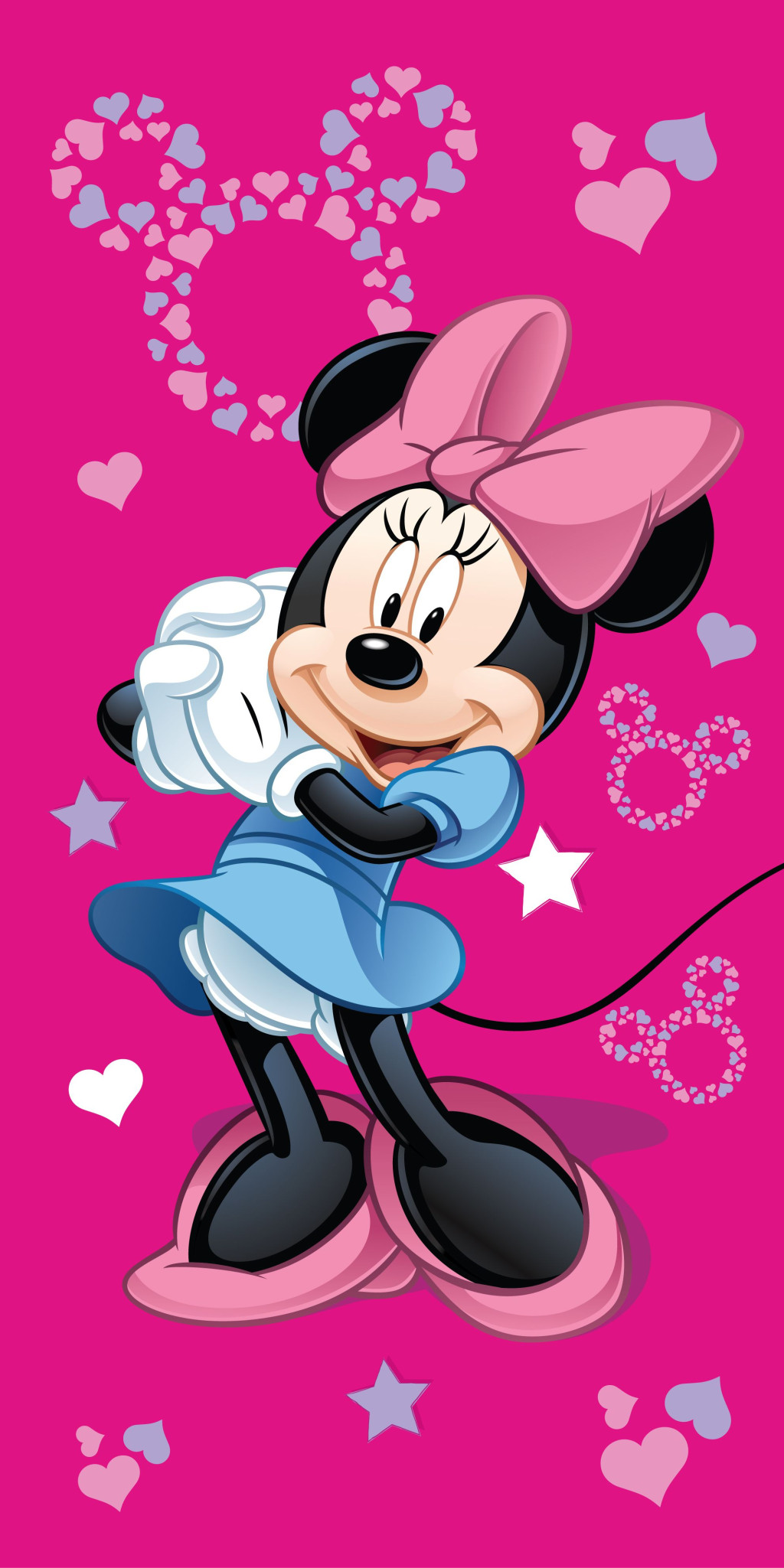 Disney Minnie Pink Star Πετσέτα Μπάνιου και Παραλίας 70x140cm