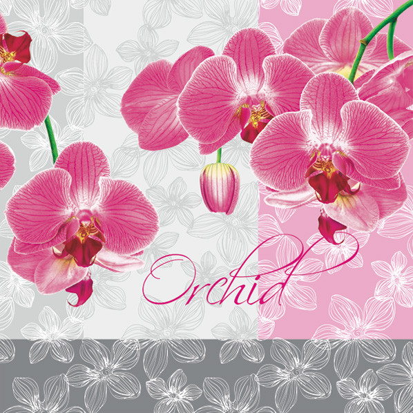 Flower Romantic Orchid Παιδικές Χαρτοπετσέτες 20 τεμάχια 33x33 cm