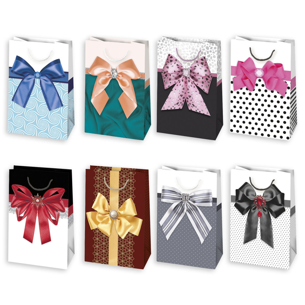 Colour Elegant Bow Χάρτινη Τσάντα Συσκευασίας Δώρου 10x16x6 cm