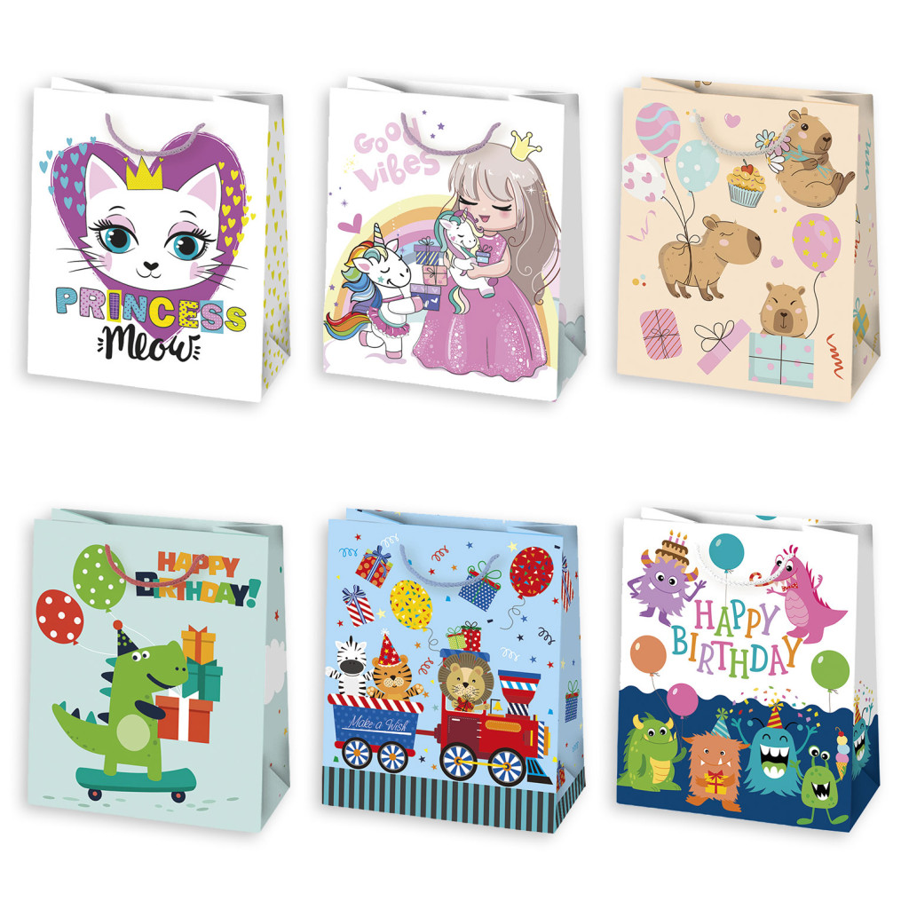 Colour Cute Kids Χάρτινη Τσάντα Συσκευασίας Δώρου 19x23x10.5 cm