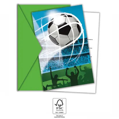 Alternative view of Football Soccer Fans πρόσκληση για πάρτι 6 τεμάχια FSC