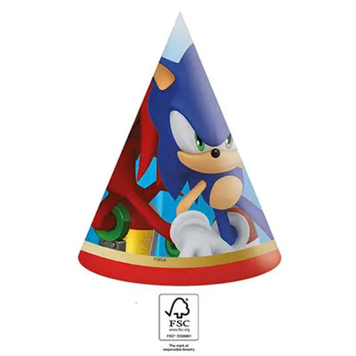 Alternative view of Sonic the Hedgehog Sega Καπέλο πάρτι κώνος 6 τεμ. FSC