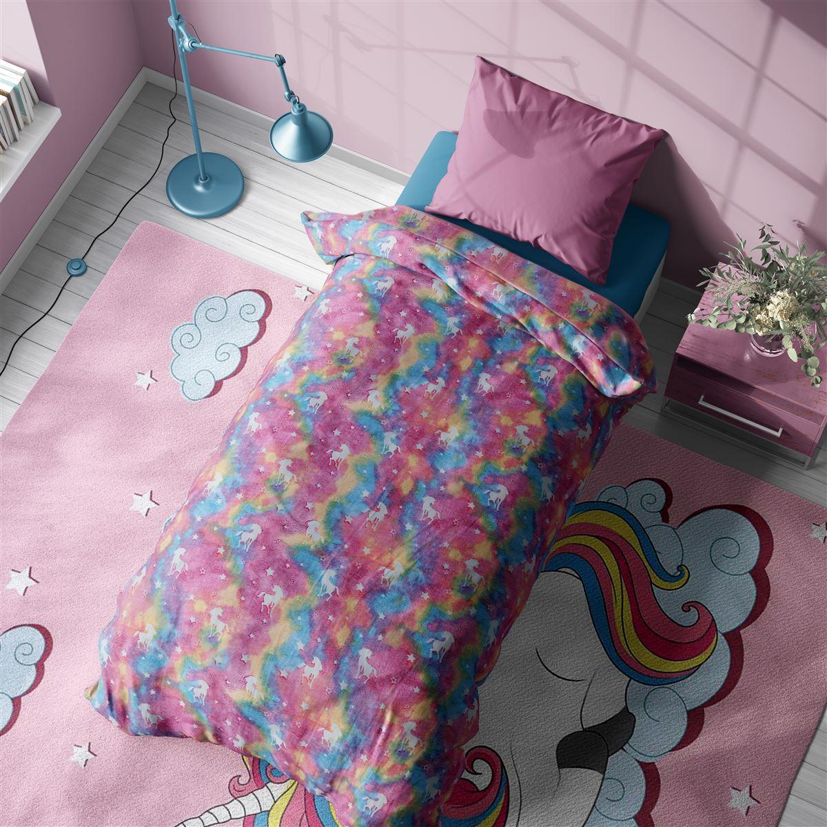 Κουβέρτα Fleece φωσφορίζουσα Unicorn 160X220 100% Polyester