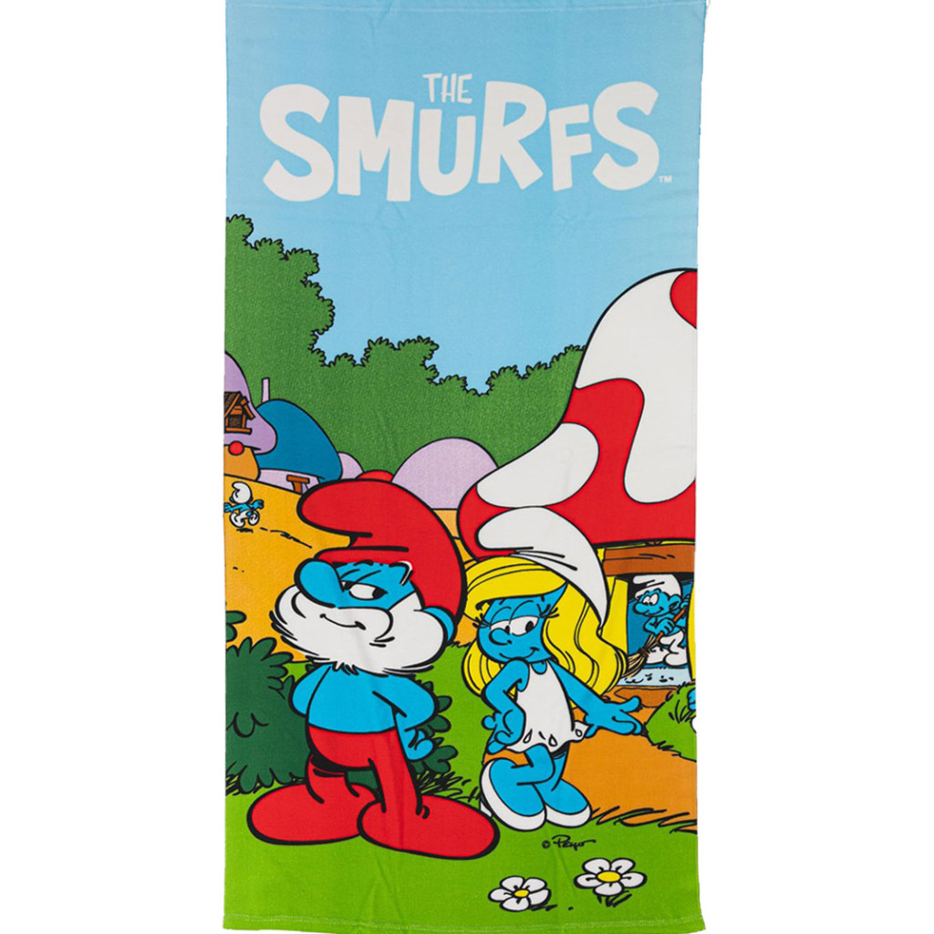 Smurfs Village Life Πετσέτα Μπάνιου και Παραλίας 70x140cm (Fast Dry)