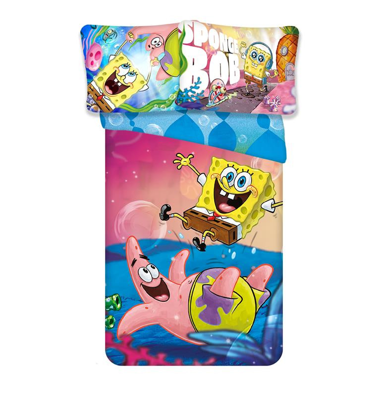 SpongeBob Splash Παιδικό Σετ Σεντονιών Κούνιας 2 Τεμαχίων 100% Βαμβάκι