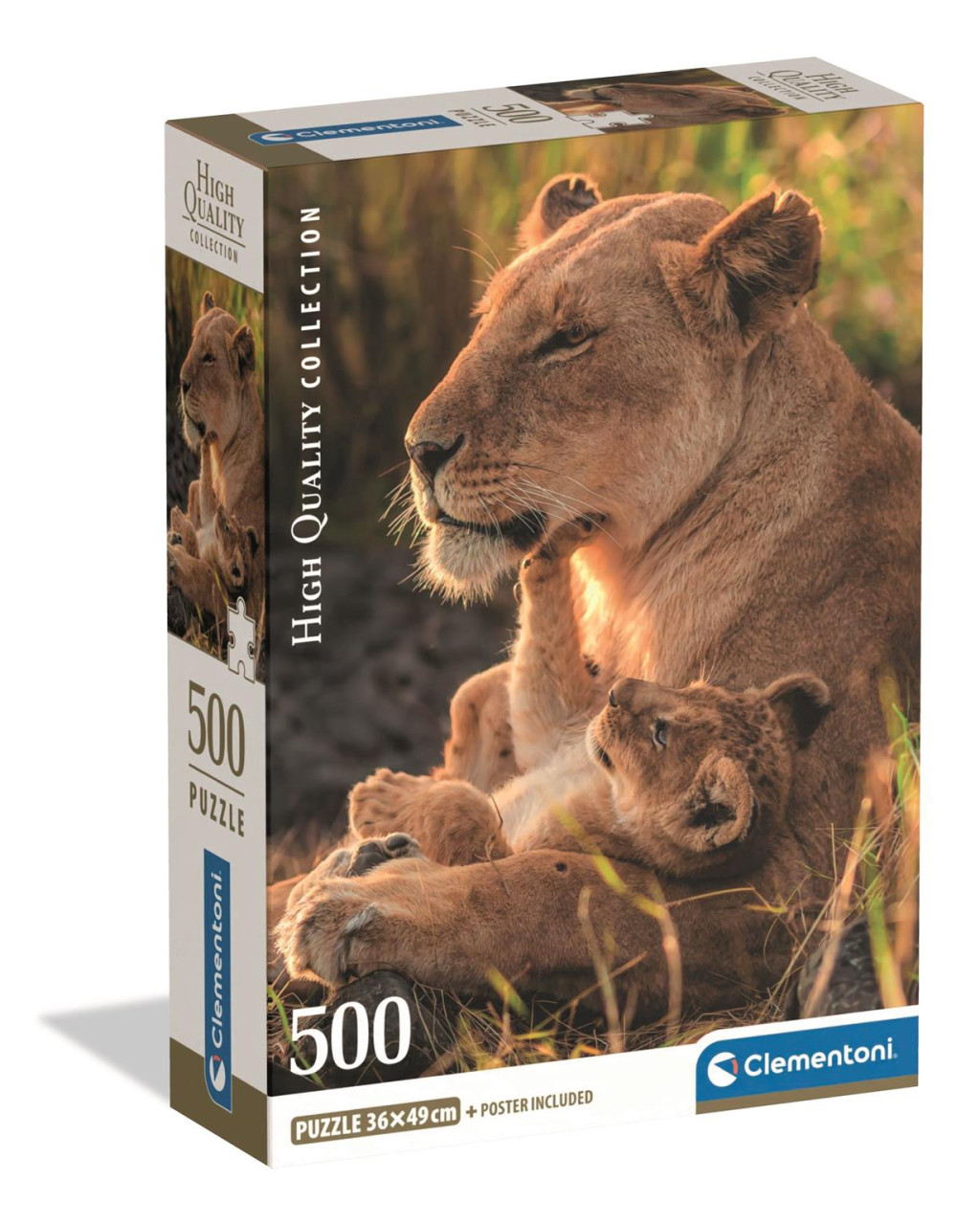 Lion Feline Love 500 τεμάχια Puzzle Συμπαγούς Συσκευασίας Clementoni