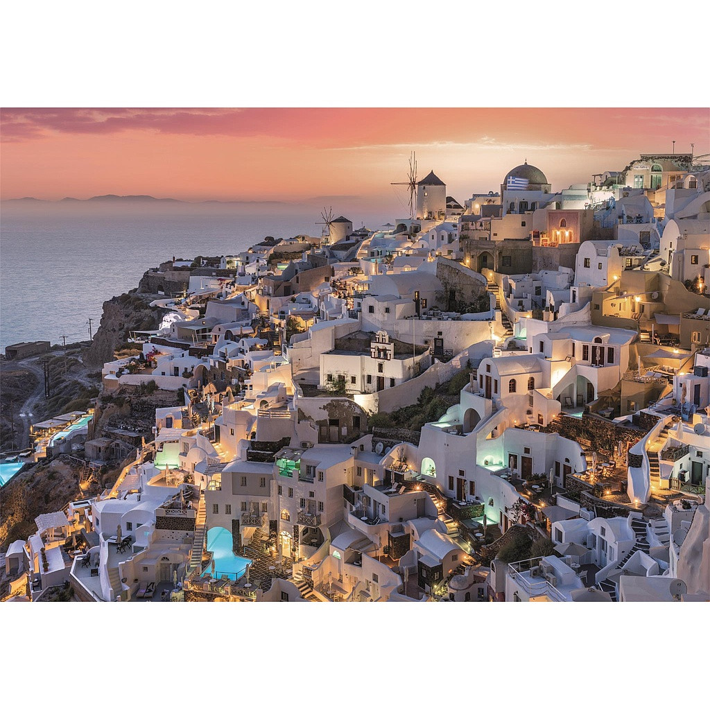 Alternative view of Cities Santorini Greece Puzzle 1000 Τεμαχίων Συμπαγούς Σχεδιασμού Clementoni