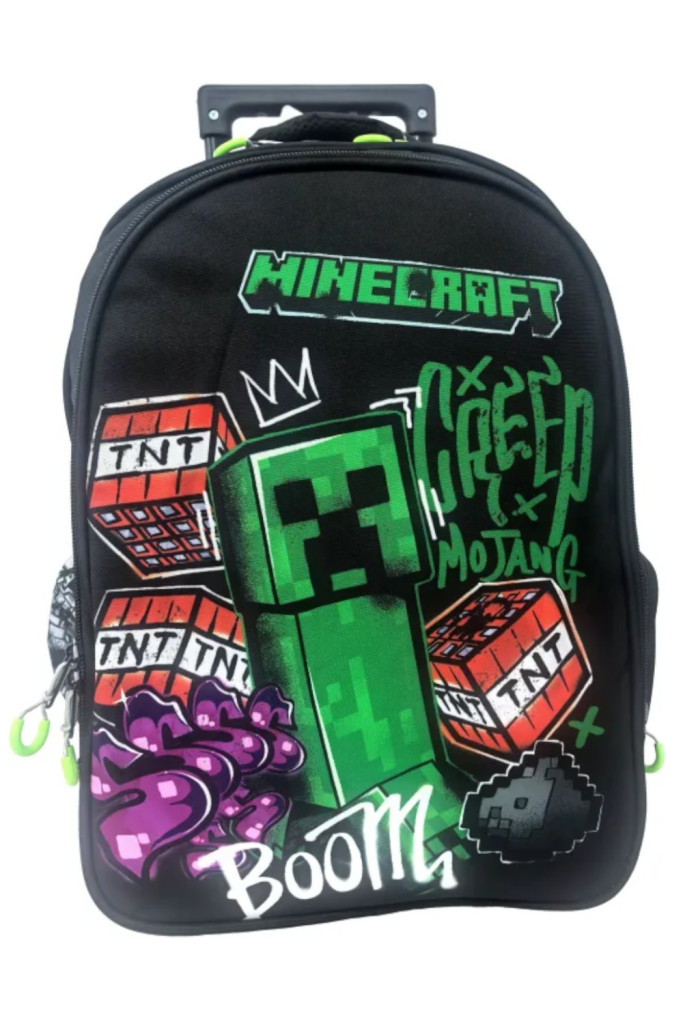 Minecraft Metro Art Boom Παιδική Σχολική Τσάντα με Ρόδες 46 cm