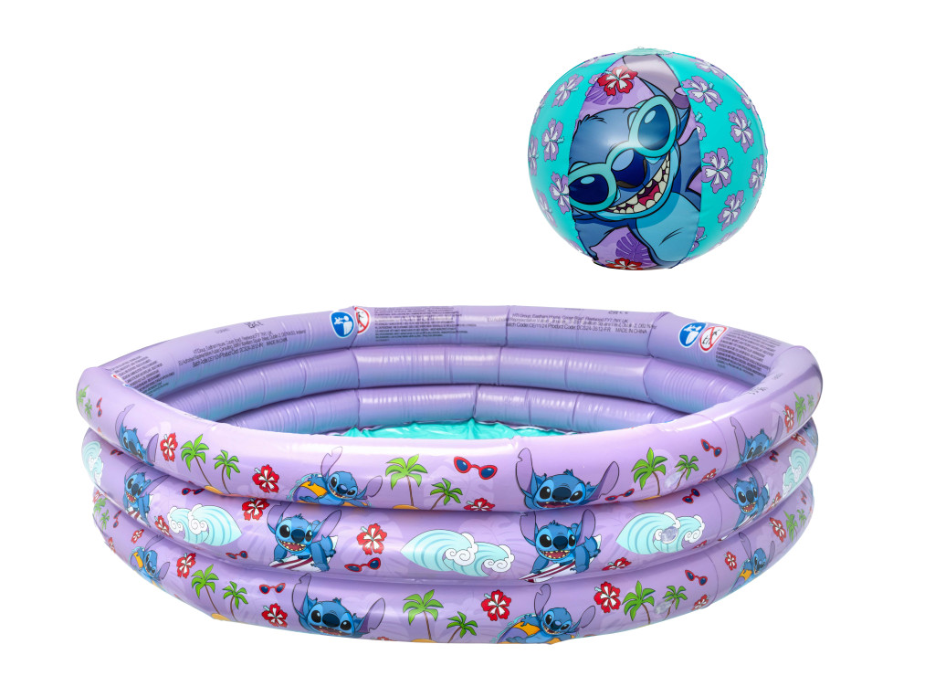Paw Patrol Hawaiian Disney Lilo & Stitch, The Star Dog Σετ Παιδικής Φουσκωτής Πισίνας 3 Δακτυλίων με Μπάλα Θαλάσσης