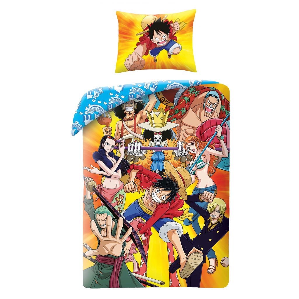 One Piece Fight Σετ μονή παιδική παπλωματοθήκη με μαξιλαροθήκη 140x200cm, 70x90 cm microfibre