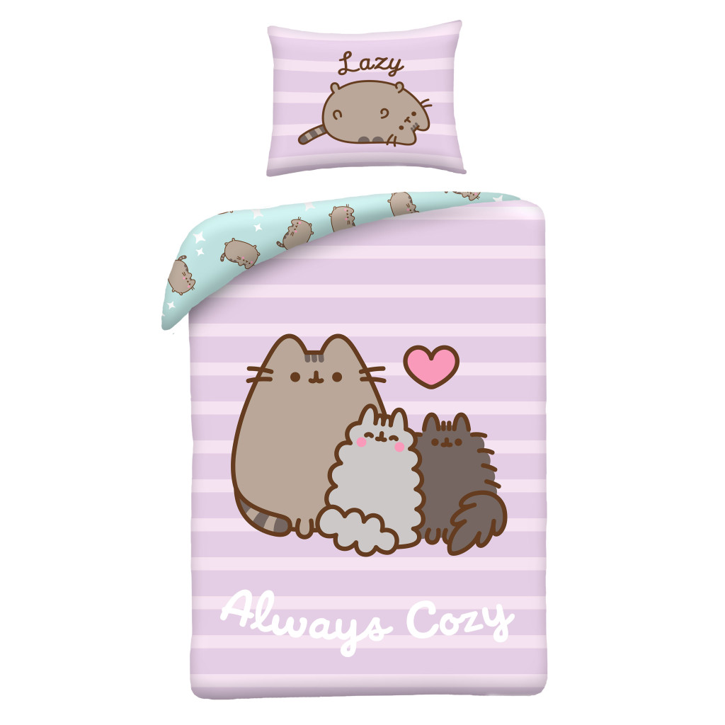 Pusheen Always Cozy Σετ Παπλωματοθήκη 140x200 εκ. με Μαξιλαροθήκη 70x90 εκ. 100% microfibre